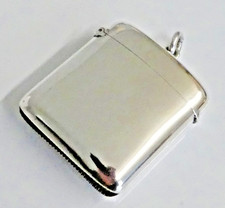 SUPERB ANTIQUE EDWARDIAN SOLID STERLING SILVER  VESTA CASE C.1904  Heavy 40.9g