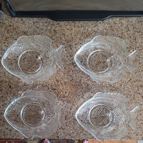 Vintage glass fish - vintage, embossed