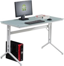 Piranha Capelin White Glass Computer Desk PC17WG