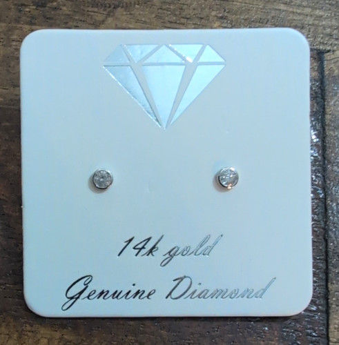 14k white gold - gold, round