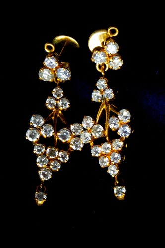Indian gold diamond earrings - diamond,