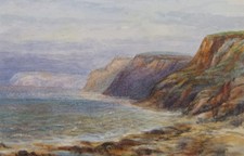 Original Watercolour on Paper, 'Sea Cliffs', Circa 1890