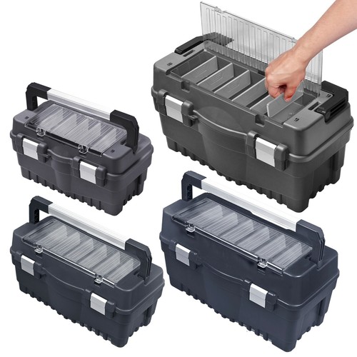 Large plastic black toolbox - large,