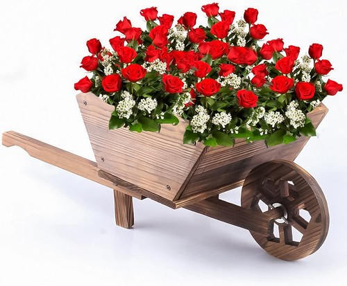 Wooden wheel barrow - wooden,