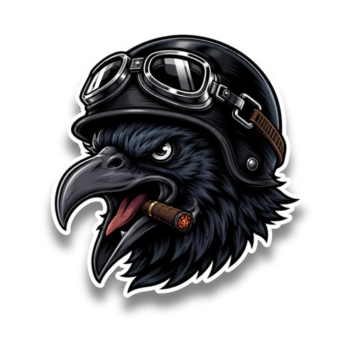 Angry crow raven biker animal - raven,