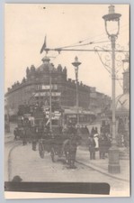 UNIQUE Amateur RPPC Sheffield High St Tram Horse Carriage Lytton & Co c1905