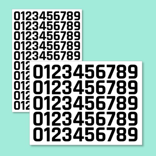 Small vinyl numbers 9 - small, 0-9