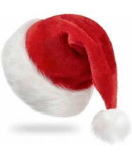 SANTA HAT FATHER CHRISTMAS HAT FANCY DRESS COSTUME ACCESSORY XMAS PARTY