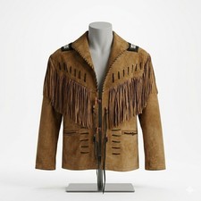Mens Brown Suede Fringe