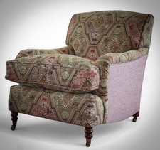 Stunning George Smith Standard Arm Signature Armchair Kilim & Jacquard Olive ?