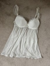 Ann summers Push Up Bra Bridal Baby Doll. Sheer. Size Small. 8-10. 