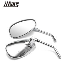 Pair 10mm Motorcycle Rearview Mirrors Motorbike Handlebar Rear View Side Mirror