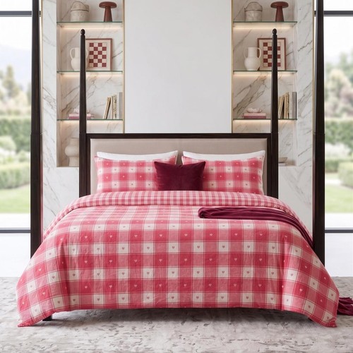 3pc love heart duvet - heart, cover