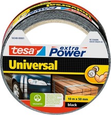 tesa extra Power Universal Duct Tape - Adhesive with 10m x 50mm, Black 