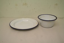 Vintage Enamel Tin Ware Plate & Bowl (SS14)
