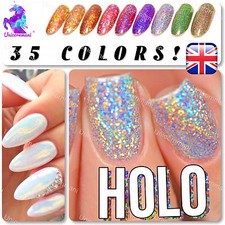 MERMAID EFFECT NAIL POWDER HOLOGRAPHIC & IRIDESCENT GLITTER HOLO RAINBOW LASER