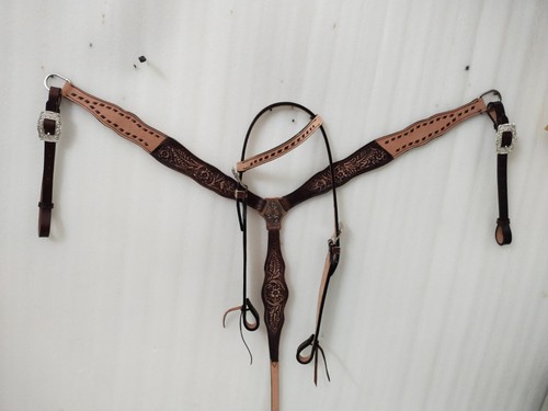 Leather medium oil headstall - leather,