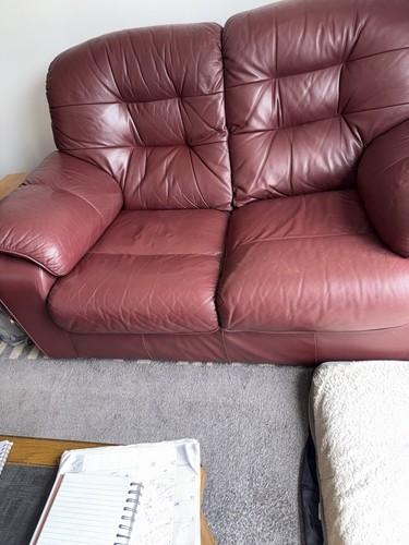Leather seat sofa one - 2,
