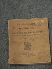 Vickers 303 Machine Gun Mark IV Tripod Mounted Handbook Genuine 1918 Edition