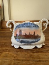 Edwardian Lustre  Souvenir Vase - Colour Transfer of Houses of Parliament