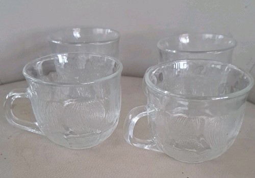 Clear glass cups fleur - 4,