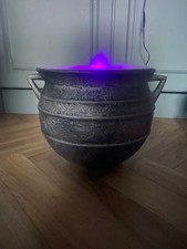 Smoking Pewter Effect Halloween Cauldron