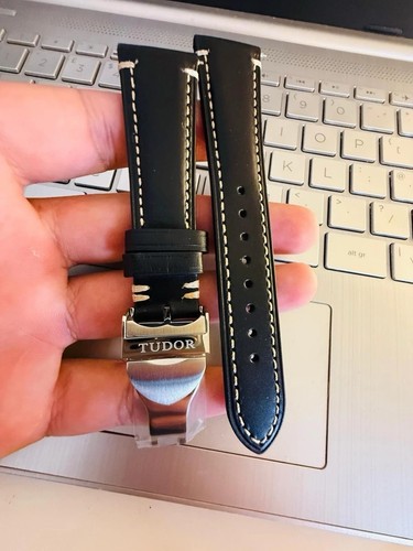 Tudor 22mm black leather - tudor, watch