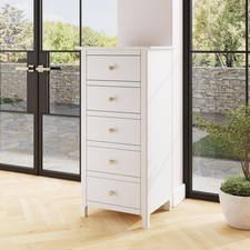 White 5 Drawer Chest of