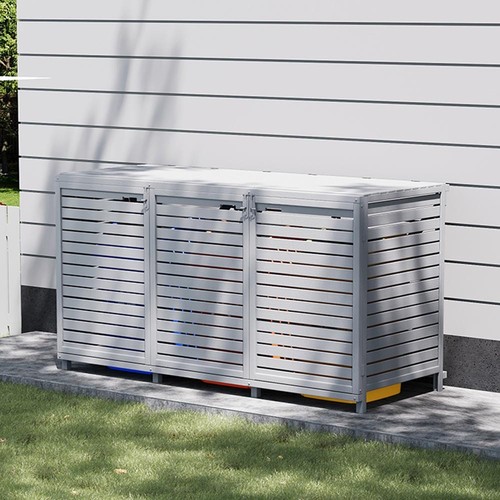 Triple wooden wheelie bin - triple,