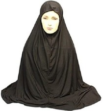 Khimar black long muslim - long,