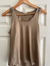 Massimo Dutti beige embellised top - size Medium - excellent condition