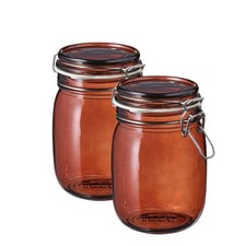 Set of 2 Glass Clip-Top Jars