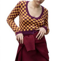 Zara Knit Check Crop Cardigan