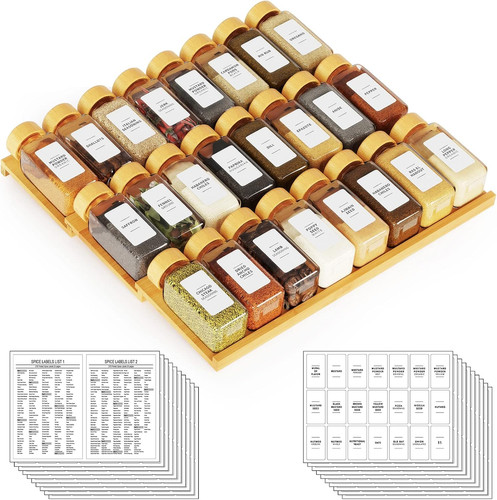 Bamboo spice drawer organizer - bamboo,