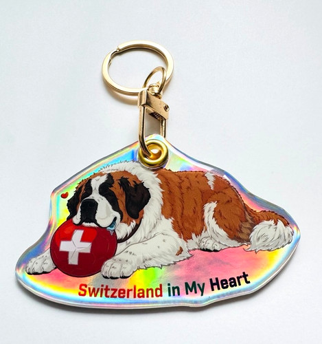 Switzerland resin keyring - resin,