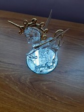 Hand Blown Glass And Gold Winged Unicorn