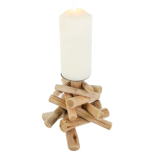Driftwood pillar candle holder - pillar,