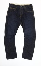 RingSpun Men's Blue Denim Straight Jeans 34S Regular Fit
