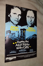 BOURNEMOUTH PLAYHOUSE THEATRE. DOWN AN ALLEY FILLED WITH CATS 1985 WINDOW POSTER