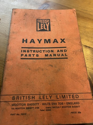 Lely haymax tedder instruction - lely,