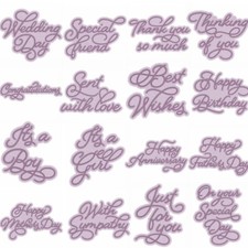 Wishes Greetings Word Metal Cutting Dies Stencils DIY Scrapbooking Craft Cards