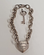 Tiffany & Co 925 Sterling Silver Return To Tiffany Heart Bracelet - S925 - 17cm