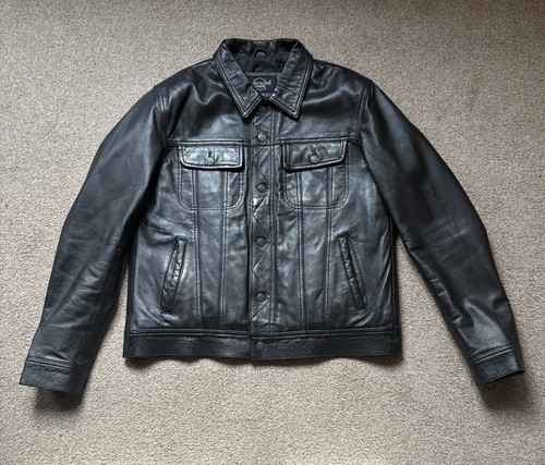 Mens trucker leather jacket - trucker,
