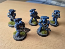 Warhammer 40k Space Marines Ultramarines Intercessors X 5 Well Painted