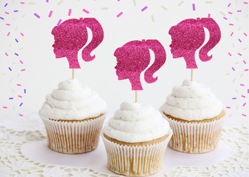 Barbie cupcake toppers - barbie,