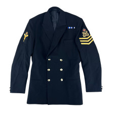 British Royal Navy Jacket No 1B Black Dress Class 1 Officers w Patches Large