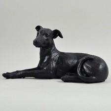 Greyhound Lying Down Figurine Sculpture L21cm 39411
