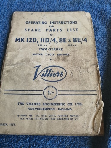 Villiers 12d 11d 8e - 12d,, 11d/4,