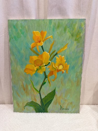 Yellow orchids original floral - yellow,