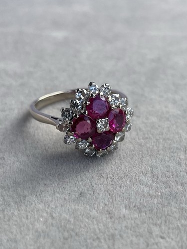 18ct white gold ruby and - ruby,